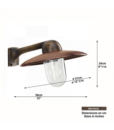 Applique murale FABRIQUE en bronze et cuivre 24cm