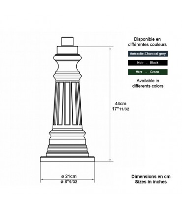 Potelet E86 pour luminaire - 44cm