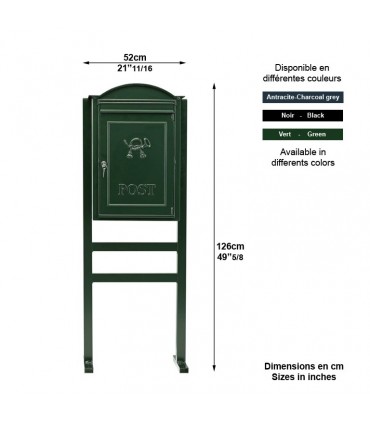 Boite aux lettres B20 sur cadre 126cm