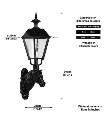 Luminaire mural Californie cheval - 90cm