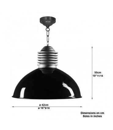 Suspension à chaine OLD INDUSTRIE en aluminium ø 50cm hauteur 42cm