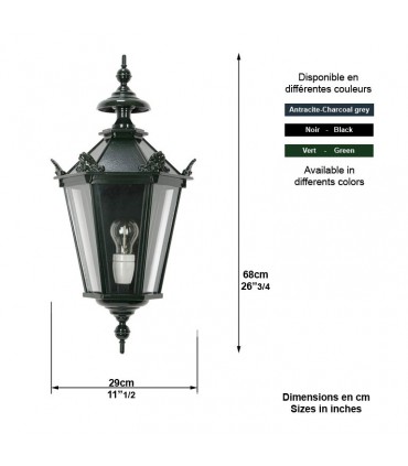 Luminaire mural OXFORD 10 à plaquer contre un mur 68cm