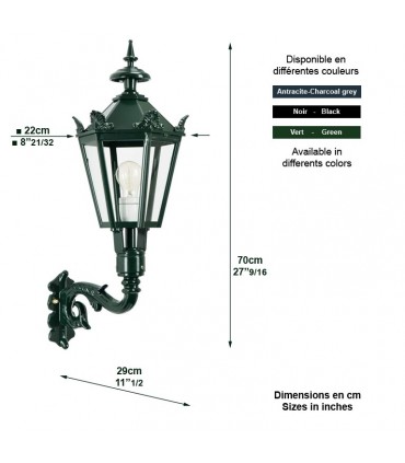 Luminaire mural M38 sur console - 70cm