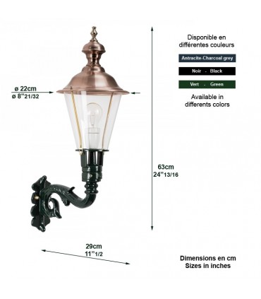 Luminaire mural SCHARDAM sur console - 63cm 