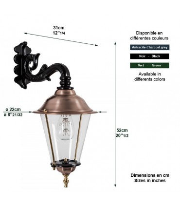 Luminaire mural SCHARDAM sous potence - 52cm 