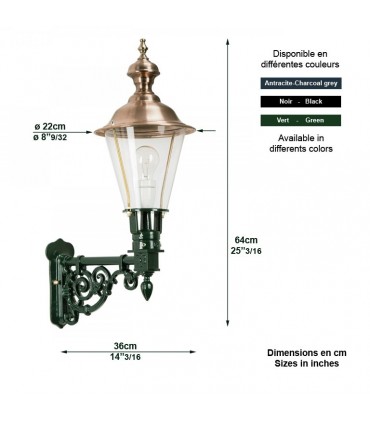 Luminaire mural DURGERDAM sur console - 64cm 