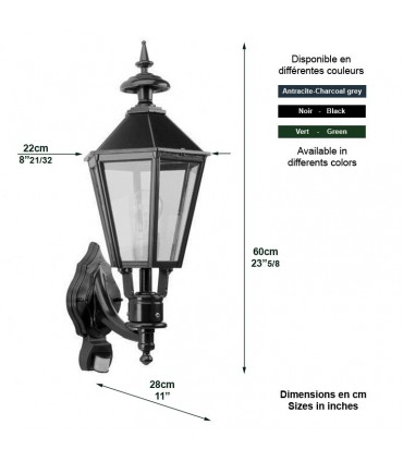 Luminaire BOLTON sur console avec détecteur de mouvement - 60cm