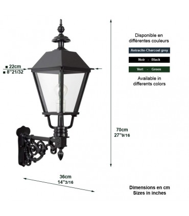 Luminaire mural ZANSVOORT M sur console 70cm