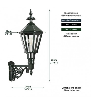 Luminaire SPAARNE en applique sur console 70cm
