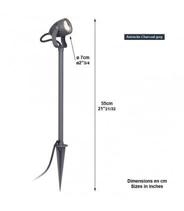 Spot au sol à ancrer PRO LED 55cm