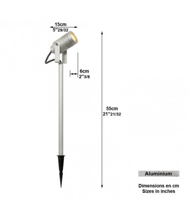 Spot au sol à ancrer BEAMY L 55cm