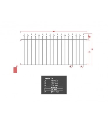 Grille de cloture PISA 12 prête à poser