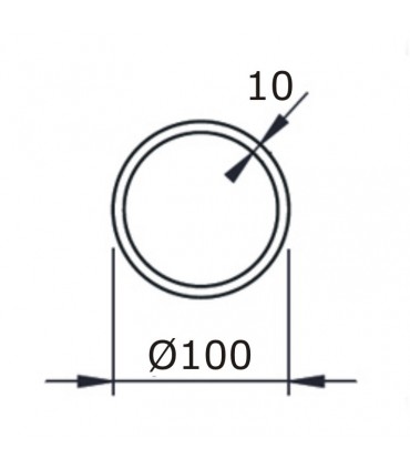 Fut de poteau lisse Ø100mm hauteur 3000mm