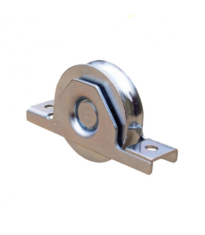 Roulette INOX à encastrer ø120mm gorge en U ø20mm avec double roulement
