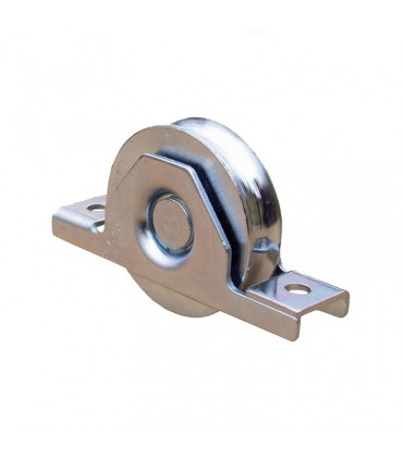 Roulette à encastrer ø120mm gorge en U INOX double roulement