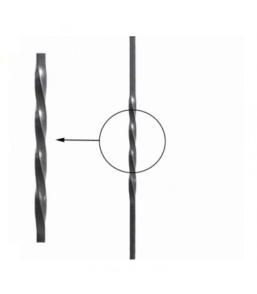 Balustre torsadé H470mm 12x12mm