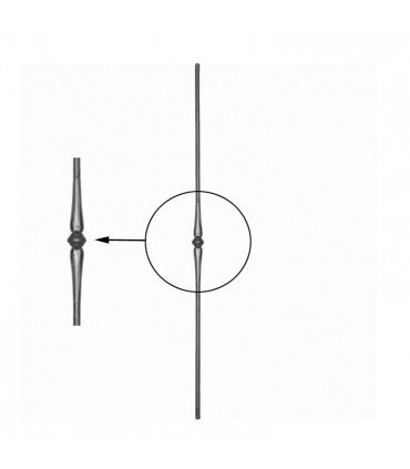 Balustre fer forgé pour escaliers et garde-corps H1000mm Ø14mm