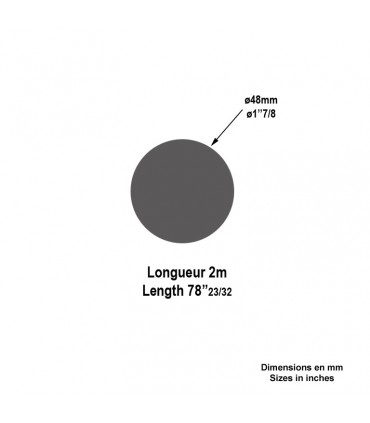 Main courante ronde bois de moabi Ø48 longueur 2m