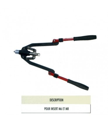 Pince pour pose d'inserts, rivets filetés en ØM6 et ØM8