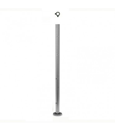 Poteau départ droit taraudé M6+M8montage câble et verre INOX316