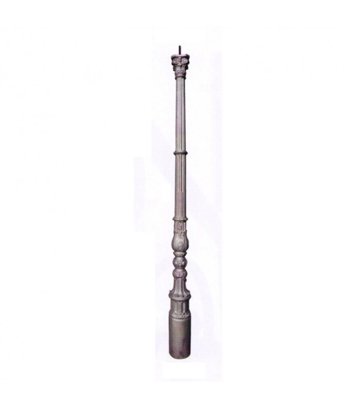 Poteaux fonte hauteur 1200mm base rond de ø90mm rainé haut carré