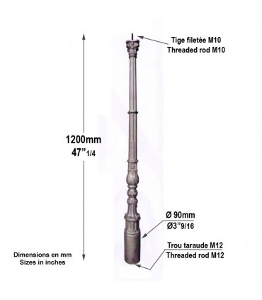 Poteau colonne Hauteur 1200mm