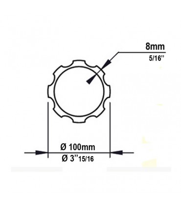 Tube de poteau Ø100mm cannelé Hauteur 3000mm