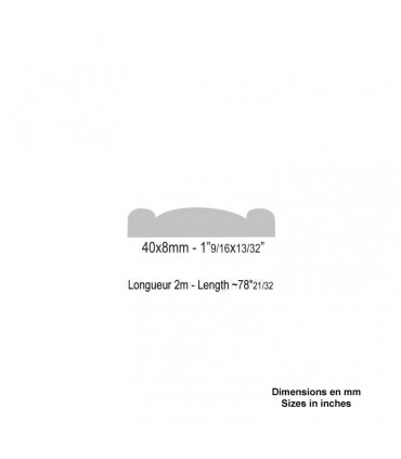 Main courante acier 40x8 2m