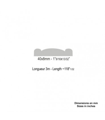 Main courante acier 40x8 3m