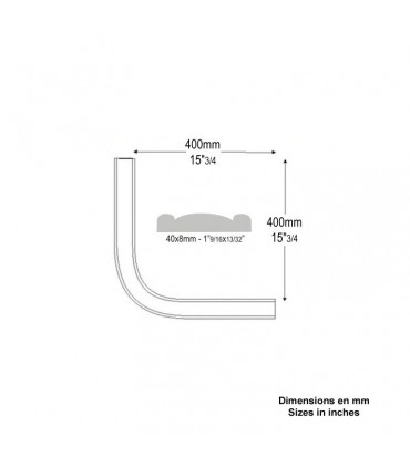 Coude 90° acier pour main courante de 40x8
