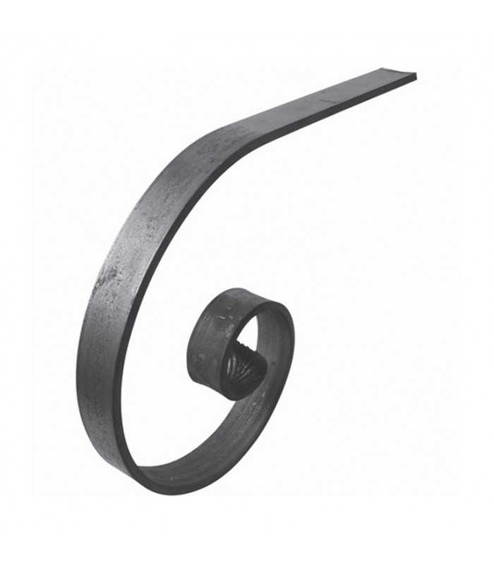 Crosse de départ 40x8mm longueur 250x300mm acier profilé forgé