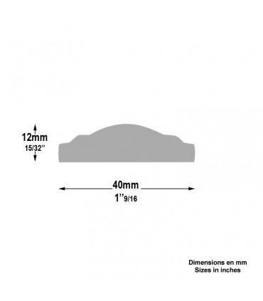 Main courante acier 40x12mm longueur 3m