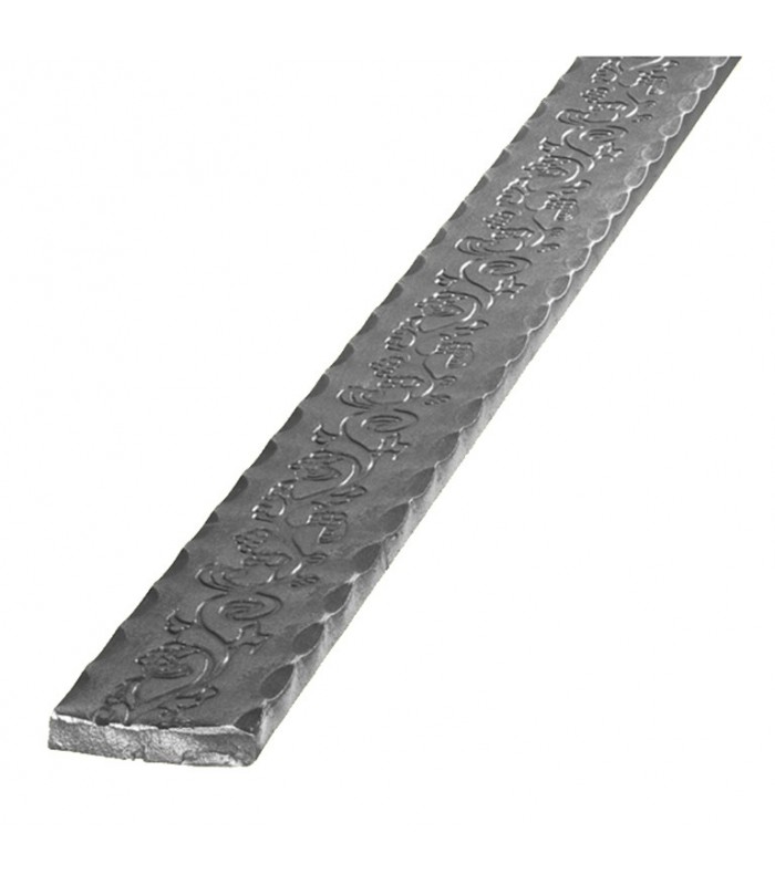 Main courante 40x8mm longueur 3m acier martelé sculpté