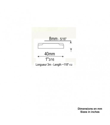 Main courante martelé 40x8 longueur 3m