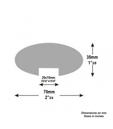Main courante ovale en moabi 70x35mm longueur 2m
