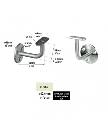 Patère acier inoxydable Ø42mm