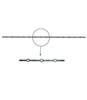 Barre trous renflés 14x14mm percée de 14 trous pour carré de 12x12mm