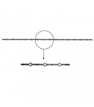 Barre trous renflés 14x14mm percée de 14 trous pour carré de 12x12mm