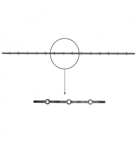 Barre trous renflés 16x16 percée de 14 trous pour carré 16x16 droits