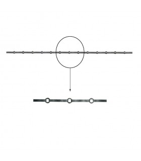 Barre trous renflés 20x20mm percée de 13 trous pour carré 20x20mm droits