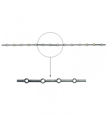 Barre trous renflés Ø16mm percée de 14 trous pour barres Ø16mm - longueur 2m