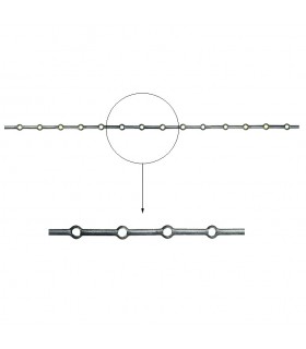 Barre trous renflés Ø18mm percée de 14 trous pour barres Ø18mm