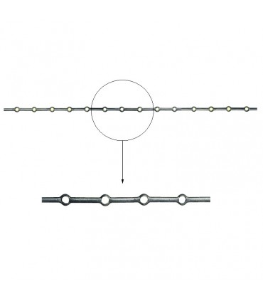 Barre trous renflés Ø18mm percée de 14 trous pour barres Ø18mm