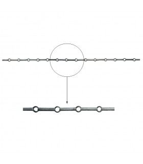 Barre trous renflés Ø20mm percée de 13 trous pour barres Ø20mm - longueur 2m