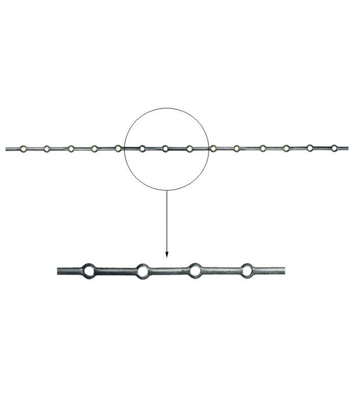 Barres ø20mm 13 trous renflés ronds ø20mm pour clotures et grilles de défense
