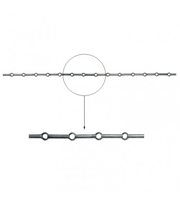 Barre trous renflés Ø20mm percée de 13 trous pour barres Ø20mm - longueur 2m