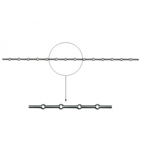 Barre losange 16x16mm percée de 14 trous renflés losange pour barres 16x16mm longueur 2m