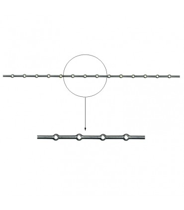 Barre losange 16x16mm percée de 14 trous renflés losange pour barres 16x16mm longueur 2m