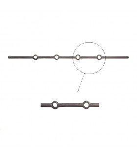 Barre 700mm ronde D16mm percée de 4 trous renflés ronds pour barreaux de D16mm