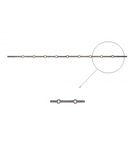 Barre 1300mm ronde diametre 16mm percée de 9 trous renflés ronds pour barreaux de diametre 16mm